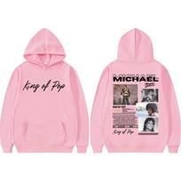 King of Pop Michael Jackson Bad Era Hoodies Men's Clothes Punk Sweatshirt Long Sleeve Oversized Hoodie 3XL pink