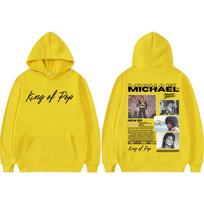 King of Pop Michael Jackson Bad Era Hoodies Men's Clothes Punk Sweatshirt Long Sleeve Oversized Hoodie 3XL yellow