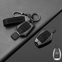 Automobilio rakto dėklas Dangtelis Apsauga Mercedes Benz CLK ML SLK B C E S klasėms Automobilio raktų pakabuko aksesuarai Automobilio stilius Mercedes Benz QQ77 black