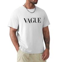 Vague Logo Tshirt Daily Wear Plain Short Sleeve Shirt 2XL white