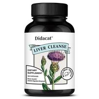 Didacat Herbal Wellness Blend Supplement with Milk Thistle, Artichoke, Dandelion & Chanca Piedra, 120 caps 120 Capsules black