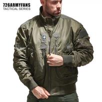 Men's Tactical Air Force Pilot Baseball Jacket with Stand-up Collar XL