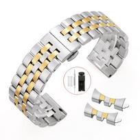 Laikrodžio apyrankė nerūdijančio plieno laikrodžio dirželis 18mm 19mm 20mm 21mm 22mm plokščias lenktas metalinis laikrodžio apyrankė moteriška vyriška universali Seiko apyrankė 22mm white