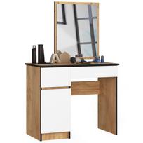 Kosmetinis staliukas Akord P-2/SL, balta sp./medžio sp., 142 cm x 90 cm x 50 cm