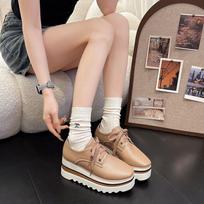 Fashion 2025 Hot Sale Ladies Shoes Lace-up Women's Vulcanize Shoes Fashion Round Toe Casual New Plus Size Best Seller Platform Sneakers 43 gray