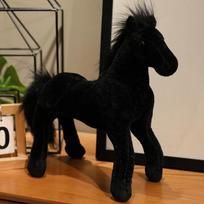 Simuliacinis gyvūnas juodas ponis lėlė pliušinis žaislas mažas baltas arklys zodiako arklys lėlė vaikiška lėlė 23cm gray