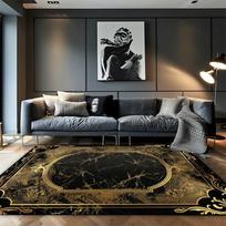 European Luxury Black Gold Living Room Carpets Cloakroom Non-slip Large Area Rugs Leisure Bedroom Coffee Table Washable Foot Mat 60*90cm gray