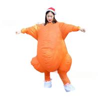 Adult Halloween Inflatable Costume Funny Party Decoration Suit 4.9-6.2 Feet Tall Inflatable Haunted House Decor for Halloween Adults(150-190cm) orange
