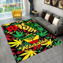 Bob Marley Reggae Muzika Klevo Lapas Jamaikos Plotas Kilimas, Kilimas Svetainei Miegamajam Sofai Prie Durų Dekoras, Neslystantis Grindų Kilimėlis 40x60cm(15x23in)
