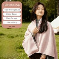 Fashion Portable USB Electric Heated Blanket 3 Heating Levels Washable Warming Shawl Wearable Leg Cover Winter rožinė