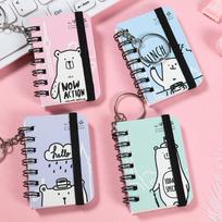 Mažas knygos užrašinė raktų pakabukas Atsitiktinis raštas Kabantis raktų pakabukas su kišenėle užrašams Kawaii Mini užrašinė Studentui Klasėms white