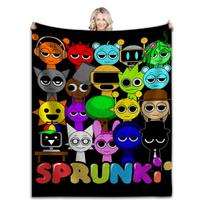 Sprunki Incredibox žaidimo minkštas pliušinis pledas sofai, lovai, įvairių dydžių, miegui, visų sezonų antklodė 75x100cm green