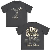Noah Kahan The Great Divide Tour 2026 Graphic Tshirt Unisex Unisex Fashion Tshirt Summer Shortsleeved Casual Cotton Tshirts Tops 4XL beige