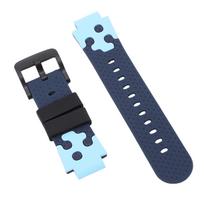 15mm Silicone Watch Band for Kids Water Proof Sport Watch Band Replacement with Stainless Steel Buckle Blue black