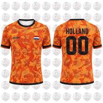 Netherlands Flag Print Football Jersey Family Style Adult Casual Outdoor Support Gift Breathable Short Sleeved Sports Jersey Top 2XL