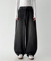 Ppaeppae Blur Washed Balloon Wide Denim Pants_Black 3966-Black/Xl(32-33)