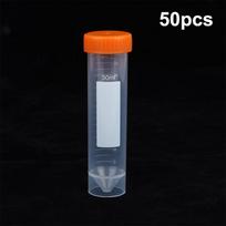 50Pcs/Bag 50Ml Free-Standing Centrifuge Test Tube Plastic Screw Cap Flat Bottom Centrifuge Tube With Scale Laboratory Fittings 50Pcs geltona