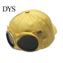 Summer Vacation Essentials Pilot Goggles Baseball Cap, Integrated Foldable Design, Adjustable UV Breathable Headwear Resistant Sun Hat for Outdoor Adult beige
