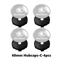 Skoda 4 vnt. 56 mm/60 mm Automobilio ratlankio centrinis dangtelis Rato dangtelis Fabia 1 2 Octavia a7 RS Superb Rapid Yeti Karoq Vision