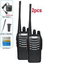 2PCS Baofeng BF 888S Walkie Talkie UHF BF888S Long Range Two Way Ham Portable Radio Transceiver for Hunting Hotel Receiver USB Plug