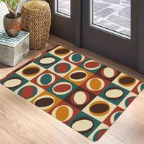 Geometric Pattern Carpet Mat Anti-Slip Rubber Backing Rug Geometric Patterns for Modern Home Decoration Floor Mat Door Mat Rugs 40x60cm brown