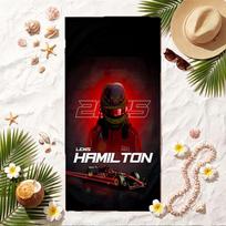 Lewis Hamilton Soft Beach Towel Stylish Beach Pool Towel for Summer Seaside Vacation Travel 70cmx140cm(27x55inch) black