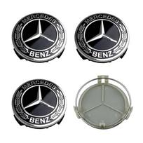 4pcs Mercedes Benz Wheel Center Caps for Mercedes Benz A B C D E S Class W204 W212 W176 GLC CLA GLA AMG GLS GLE GLK CLS Emblem black