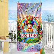 Roblox paplūdimio rankšluostis Minkštas Patvarus Greitai džiūstantis Patogus Lengvas Puikiai tinka kelionėms, jogai, stovyklavimui ir plaukimui 70cmx140cm(27x55inch)