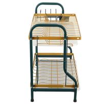 Dish Drying Rack Large Capacity Rust Resistance Modern 2 Tier Dish Racks with Drain Board for Kitchen Counter beige