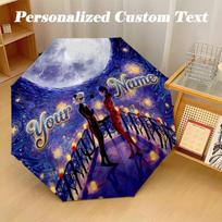 Miraculous Ladybug 8 Rib Auto Folding Umbrella, Personalized Custom Name Text Three-fold umbrella gray