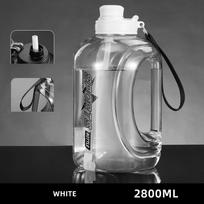 2800Ml Sports Water Bottle Large-Capacity Gym Fitness Kettle Big-Belly Water Cup With Straw Outdoor Handle Big Jug 2800ml balta