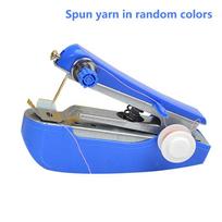 1 Set Mini Sewing Machine Fast Stitch Labor-Saving Fabric Clothes Sewing Tools Handheld Portable Mini Manual Sewing Machine mėlyna