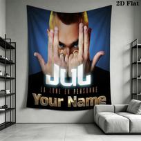 JuL C'est Pas Des Lol Custom Name Wall Tapestry Aesthetic Wall Hanging Printed Fabric Blanket Decorative Tapestries for Bedroom Living Room Home Decor 100cm x 150cm blue