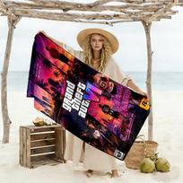 Grand Theft Auto Customized Name Beach Towel Super Soft Microfiber Quickdry Fabric Suitable for Sports Travel Swimming Yoga Bathroom Beach And Pool 70cmx140cm(27x55inch) black