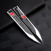 2PCS Car Left Right Wing Side Fender Decoration Sticker Auto Sline Emblem Accessories For  Audi C7 A5 Q5 B7 B6 B9 Q7 A1 sline S3