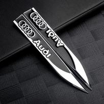 2PCS Car Left Right Wing Side Fender Decoration Sticker Auto Sline Emblem Accessories For  Audi C7 A5 Q5 B7 B6 B9 Q7 A1 sline S3