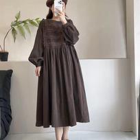 Vintage Women's Corduroy Long Dress Lace Detail Lantern Sleeve Literary A-Line Maxi Autumn Winter XXXL