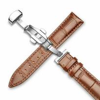 Natūralios odos laikrodžio apyrankės rinkinys Elegantiškas 18/20/22/24 mm užsegimas, drugelio sagtis, „pasidaryk pats“ 22mm gray