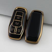 Ford Car Key Case for Mondeo, Focus, Fiesta, Escort, Lincoln, Mustang - TPU Full-Wrap Shell gray
