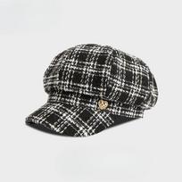 Love Octagonal Hat for Women Comfortable Autumn and Winter New Style Painter Hat Thin Fashion Newspaper Hat M（56-58cm） gray