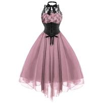 Women's Fashion Slim Cool Party Lace Casual Embroidery Bandage Elegant Dress M