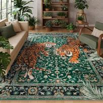 Moynesa Tigrinis Bohemiškas Kilimas Svetainei Retro Tigro Rašto Kilimas Skalbiami Kilimai Valgomojo Kambarys Įėjimo Durų Kilimėlis Virtuvės Zonos Kilimas 50cm x 80cm brown