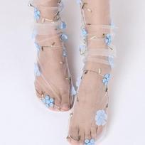 2 Pairs Women Girls Transparent Socks Breathable Ultra Thin Mesh Tulle Socks Female Sweet Cool Socks Sexy Flower Lace Socks One Size white