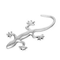 3D Automobilio Geckos Formos Lizardo Metalo Ženklelis Emblema Lipdukas Automobilio Kėbulo Skydelio Bamperio Apdaila Auksinis Sidabrinis Lipdukas Universalios Išorės Dalys gray