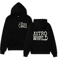 TRAVIS SCOTT ASTROWORLD Gobtuvai Dainininko Grafinis Spaudinys Megztiniai Gerbėjams Laisvalaikio Vilnos Gobtuvai XL juoda