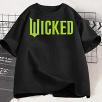 Wicked The Musical Inspired Print Tshirt Crew Neck Short Sleeve Summer Unisex Clothing Fashion Sleeves TShirts Student Tee 4XL black