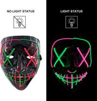 Scary Wireless Glowing LED Mask Halloween Party Supplies Neon Purge Mask Cosplay Luminous Face Masks Carnival Festival Props black
