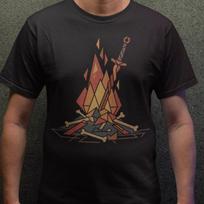 Dark Souls Bonfire T-Shirt | Geometric Video Game Fan Art Gaming Merch S black