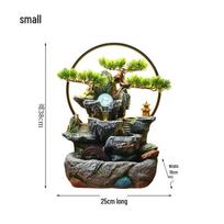 Feng Shui Rockery Water Wheel Fountain Ornament for Living Room black