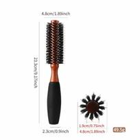 Wooden Handle Round Hair Brush 5 Sizes Styling Hair Brush Professional Boar Bristle Brush  Home Use 01 black